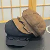 Nuevo gorro boina casual versátil estilo coreano para mujer, sombrero octogonal de gamuza con encaje para otoño e invierno, sombrero de artista lindo y que adelgaza la cara