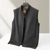 Chaleco casual para hombre transfronterizo 2026 primavera y otoño con cremallera cuello alto chaleco de negocios de lujo ligero chaqueta fina sin mangas de algodón para jóvenes