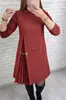 2025 Europeo y Americano Transfronterizo Comercio Exterior Amazon Otoño Vestido Largo Elegante de Patchwork para Mujer Falda Larga