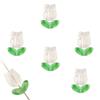 Pétalos de tulipán de vidrio con degradado colorido, hojas de flores, material de cuentas para bricolaje, pulseras, pendientes, accesorios de joyería