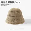 Novo chapéu de pescador de malha oca respirável de cor sólida para o verão, chapéu bucket versátil estilo japonês que faz o rosto parecer menor