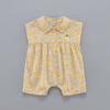 Ropa de Bebé Estilo Coreano Romper de Verano para Niña con Estampado Floral Pequeño Mono de Moda Atuendo de Salida y Gateo para Pequeña Princesa con Cuello Peter Pan
