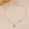 Conjunto de Pendientes y Collar de Moda Estilo Bolso para Mujer, Chapado en Oro Rosa de 18 Quilates, Colgante de Lujo Ligero Incrustado con Diamantes, Conjunto de Cadena para Clavícula de Alta Gama