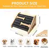 Escadas de Madeira Maciça para Pets, Rampa Antiderrapante, Degraus para Cama de Cachorro, Escada de Madeira para Subir para Cães Pequenos e Gatos, Estrutura de Escalada para Cachorro