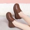 Sapatos Femininos de Couro, Sapatilhas de Solado Grosso, Sapatos Femininos para Primavera e Outono, Sapatos Plataforma Versáteis de Solado Macio, Sapatos Confortáveis para Mães de Meia-Idade, Dropshipping