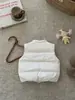 Colete de plumas com bordado de gato de desenho animado estilo coreano para meninos, colete de bebê com gola alta, colete quente para camadas de outono e inverno