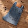 Nuevos pantalones ajustados para hombre, pantalones casuales de marca de moda elásticos de corte entallado para hombre, jeans retro simples de estilo coreano para hombre.