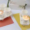 Soporte para Taza de Café Pulpa de Papel Soporte para Taza de Papel para Llevar Desechable Soporte para Cuatro Tazas Individual y Doble Empaque para Café Té con Leche Diseño Desprendible