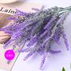 Espiga de Trigo 5 Pontas Flocada Lavanda Simulada Estilo Pastoral Casamento Flor Artificial Planta Simulada Material para Arranjo de Flores em Vaso Atacado