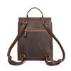 Bolsa Retro Europea y Americana para Hombre Mochila de Viaje de Cuero Genuino Cuero Crazy Horse Mochila Multifuncional Bolso de Viaje Portátil para Hombre de Piel de Vaca