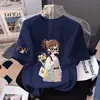 Ropa de Algodón Puro de Manga Corta para Niños 2026 Ropa Familiar para Niños de Algodón Puro Ropa de Verano Dibujos Animados Dulces Camiseta de Manga Corta para Niñas Top Casual t
