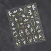 Pegatinas para Uñas Blanco Dorado Flores Pequeñas Estilo Degradado Imitación Pintado a Mano Frescas Flores Pequeñas Pétalos con Adhesivo Posterior Calcomanías Pegajosas para Uñas