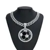 Nuevo Colgante de Fútbol Estilo Europeo y Americano Conmemorativo del Mundial 62mm con Goteo de Aceite, Collar con Diseño Minimalista Giratorio Venta al por Mayor