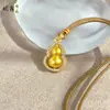 Loja de ouro com pingente de cabaça antiga francesa cravejado de ouro e diamantes joia feminina de longa data que não desbota pingente de colar Fulu rotativo
