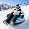 Anillo de Esquí Inflable de PVC, Anillo Deslizador de Doble Asa, Anillo Deslizador de Nieve para Adultos y Niños, Equipo de Esquí para Exteriores de Invierno