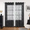 Cortinas de Renda com Flor Única Amazon Estilo Alemão com Ilhós Cortinas Finas para Janela Sala de Estar Quarto Cortinas Finas Decorativas Cortinas para Porta Divisórias de Ambiente