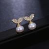 Elle Mosha ebay Hot Europeu e Americano Legal Bonito Bud Pérola Zircon Brincos Moda Feminina Brincos Criativos