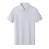 Camisa Polo de Seda de Hielo Sin Costuras con Cuello y Botones, Personalizable con Logo, Ropa de Trabajo de Verano, Camiseta de Trabajo Fresca y Transpirable