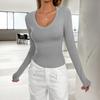Di Yun Casual Europeu e Americano de Cor Sólida com Mangas Longas Colete Camiseta Roupas Femininas Outono e Inverno 2026 Site Independente da Amazon