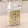 Contenedor para comida de gato, caja de plástico para almacenamiento de granos en la cocina, frasco de grado alimenticio para almacenamiento de bocadillos, productos secos, frijoles y nueces