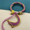 Cuerda de Mano de Xizang Cuerda de Algodón para Frotar la Mano Cuerda de Mano de Colores Pulsera de Estilo Étnico Tejida a Mano Adorno de Xizang Pulsera de Thangka
