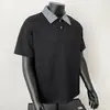 Camiseta de Manga Corta a Cuadros con Solapa Estilo Universitario Americano para Hombre, Camisa Polo Holgada de Marca de Moda para Verano, Top Fresco de Manga Media