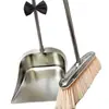 Set de dos piezas de recogedor y escoba engrosados de acero inoxidable para uso doméstico, Set de recogedor y escoba para el hogar