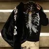 Primavera Harajuku Ins Moda de Rua Retrô Americano Moletom Estampa de Esqueleto Gola Redonda Manga Longa Y2K Atacado Transfronteiriço
