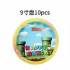 Decoraciones para Fiesta de Cumpleaños Infantil Platos Grandes de 9 Pulgadas Platos de Papel Decorativos de Dibujos Animados Platos para Pastel de Fiesta de Cumpleaños Platos de Papel de 9 Pulgadas