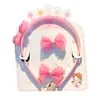 Nuevo conjunto de diadema de lazo y pinza para el pelo transfronterizo para niños, dulce conjunto de accesorios para el pelo de princesa para niñas