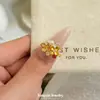 2026 Novo Modelo Decoração de Cobre Dourado Imitação Anel de Pérola de Chuva de Osmanthus Perfumado Anel Delicado Suave de Flor de Diamante Vermelho Rosa