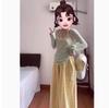 Verão 2026 Fino Semi-Transparente Decote V Tencel Proteção Solar Cobertura Camiseta Manga Longa Feminina Slim Fit Estilo Hot Girl Camada Base