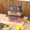 Caixa de conservação de alimentos selada, congelável, para micro-ondas, lancheira quadrada, para geladeira, conjunto de caixa de armazenamento de alimentos, plástico
