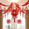 Decoração de Teto para Quarto de Casamento, Decorações de Feltro do Mickey para Teto de Sala de Estar, Comprimento Estendido, Suprimentos de Casamento com Personagens de Dupla Felicidade para Noivos