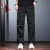 Calças casuais de cor clara para uso externo masculino, calças de perna reta soltas de verão, modernas e estilosas, respiráveis, de secagem rápida, para caminhada e montanhismo, leves