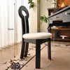 Cadeira de Jantar Vintage em Madeira Maciça Estilo Francês, Cadeira com Encosto de Designer Meio do Século, Cadeira para Toucador de Quarto Estilo Wabi-Sabi, Cadeira Chave