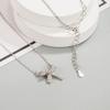 Colar de Prata de Lei S925 Laço com Diamante Design Versátil Coreano Nicho de Design Joia de Prata de Luxo Leve