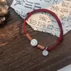 Pulseira Tecida Artesanalmente Atrai-Fortuna em Prata Esterlina 925, Fio Vermelho do Ano Zodiacal, Estilo Chinês, Ano Novo, Novo Estilo Chinês