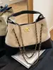 Bolso de Cadena Acolchado Estilo Tweed Gran Capacidad Hombro Único Bolso de Axila para Mujer Nuevo Otoño e Invierno 2025 Bolso Cruzado Mate