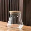 Novedad Tarro de Dulces con Tapa de Bambú Resistencia al Calor Tarro de Vidrio de Borosilicato Alto con Tapa Sellada de Bambú Tarro de Almacenamiento de Granos de Café