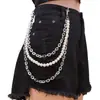 Estilo Punk de Moda Versátil Metal Accesorio para Jeans Cadena para Cintura Retro Estilo Oscuro Cuero Unisex Cadena para Pantalones Hip-Hop