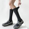 Meias panturrilha pretas cinzas de compressão leve para mulheres, primavera e outono, finas, opacas, marrons felpudas, branco leite, outono e inverno
