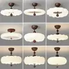 Luminária de teto em formato de nuvem, proteção ocular de espectro total, estilo vintage francês, adequada para quarto principal, sala de estar estilo creme, escritório e quarto de criança, feita de ferro