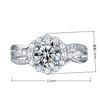 Yihua Anillo de Flor Grande de Diamante Girasol 2 Quilates Diamante Moissanita Simulado Color D Anillo de Promesa Ajustable Anillo de Diamante de Compromiso