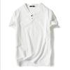 Ropa de Verano 2022 Estilo Japonés Camiseta de Lino de Manga Corta para Hombre Algodón y Lino Retro de Media Manga Tendencia para Hombre Camiseta Fina de Lino de Manga Corta