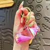 Llavero Creativo de Sanrio de Té de Burbujas con Cuentas Infundidas en Aceite, Botella Linda de Arena Líquida de Dibujos Animados, Colgante para Bolso de Niña Regalo