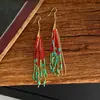 Nuevos Pendientes de Estilo Étnico Chino Retro con Borlas Largas Pesadas Elegantes Exquisitos Atmosféricos