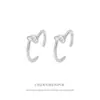 Pendientes Nudo de Plata de Ley S925 Sin Agujero, Joyería Elegante de Nicho, Pendientes de Cuerda Anudada para Hélice Auricular Personalizados para Mujer