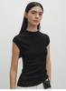 Nuevo de Verano 18 Agujas Sin Costuras Cuello Redondo Manga Corta Mangas de Murciélago Pequeñas Chaleco Interior Superior Aspecto Adelgazante Tejido de Punto para Mujer