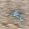 Joia Piercing Cruzada Europeia e Americana Nova Moda Simples Chama Lua Incrustada de Diamante Pingente de Lua Anel para Umbigo Prego para Umbigo